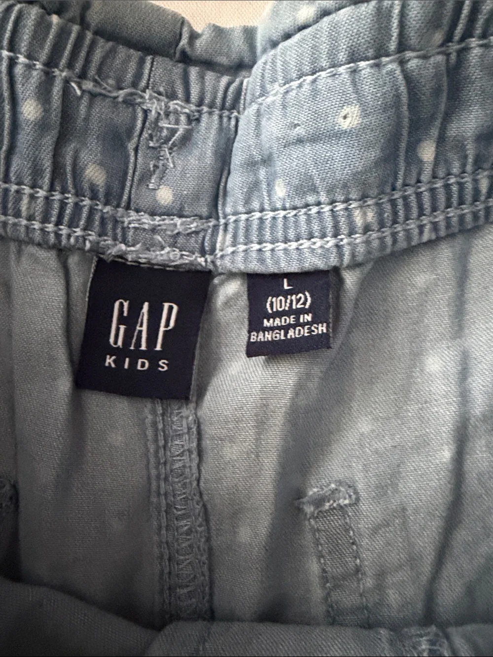 GAP Girls Light Blue Dot & Green Elastic Waist Shorts Set